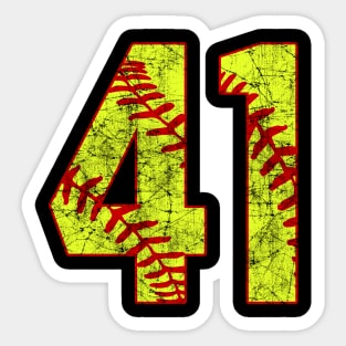 Fastpitch Softball Number 41 #41 Softball Shirt Jersey Uniform Favorite Player Biggest Fan Sticker